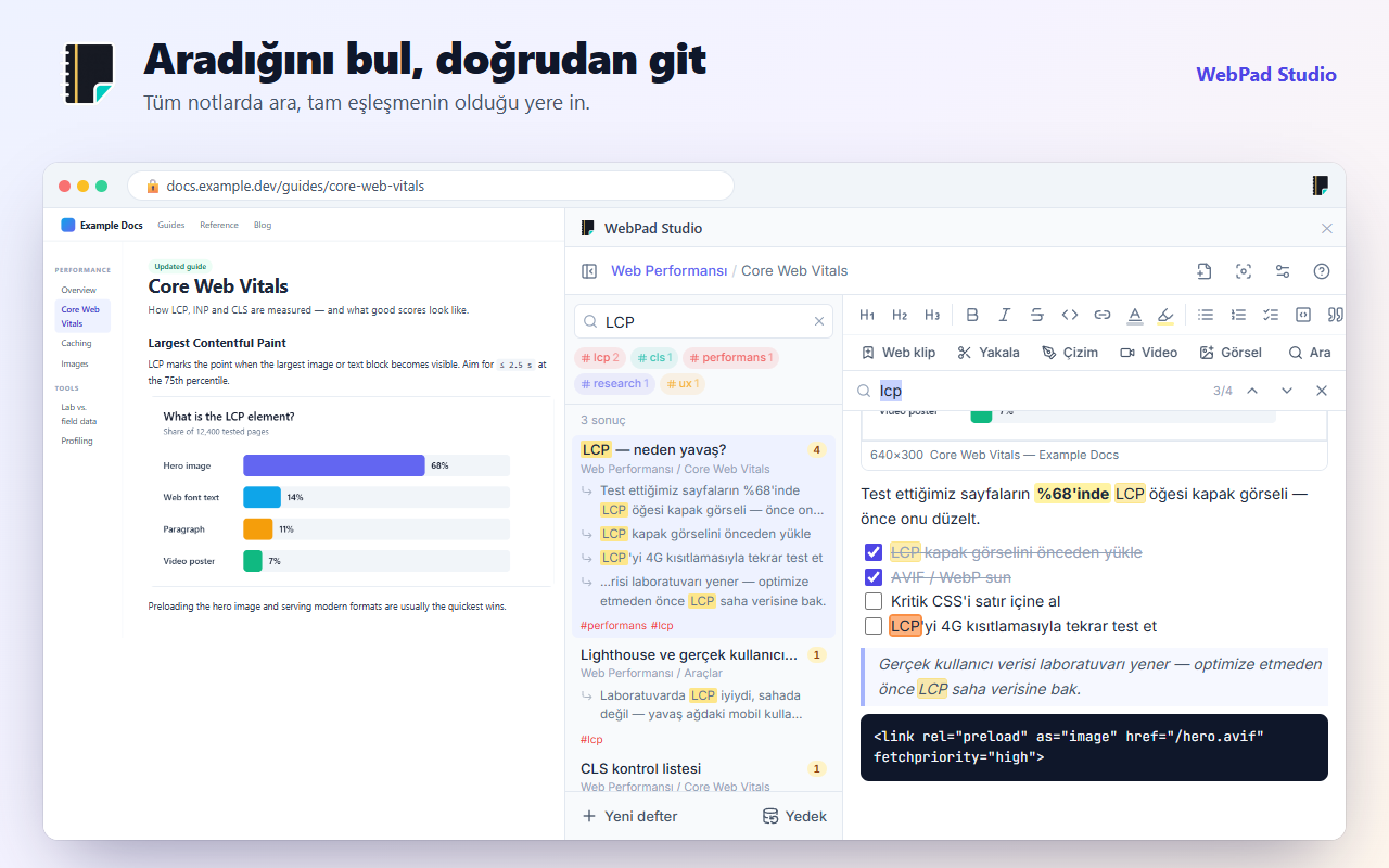Aradığını bul, doğrudan git